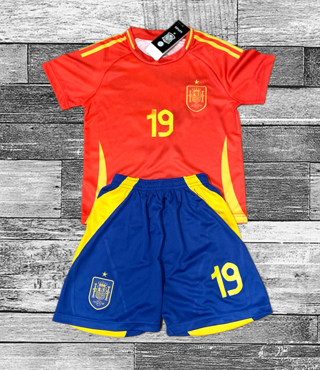 Spain Lamine Yamal Kids Home Soccer Jersey Toddler & Youth Sizes