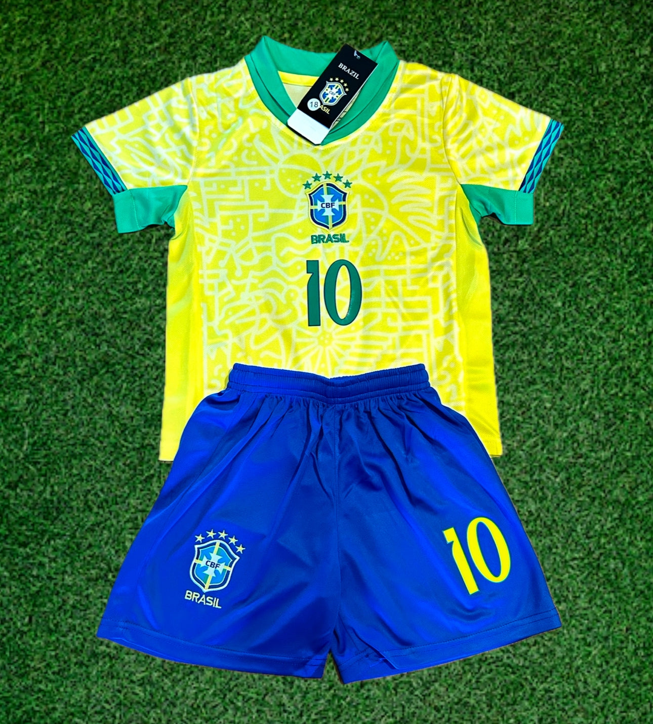 Neymar Jr Brazil Kids Soccer Jersey Set Football Youth Toddler Sizes