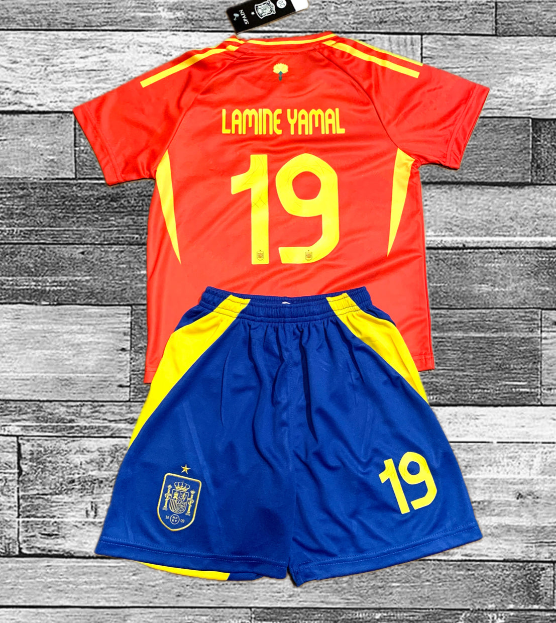 Spain Lamine Yamal Kids Home Soccer Jersey Toddler & Youth Sizes