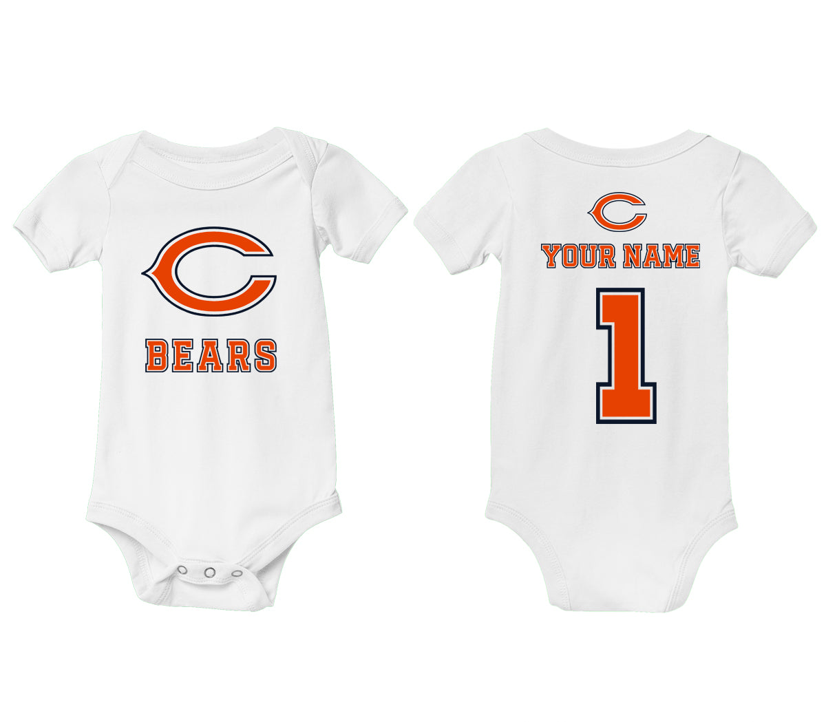 Chicago Bears Personalized Kids Bodysuit Infant Jersey Tshirt CustomKiddos n