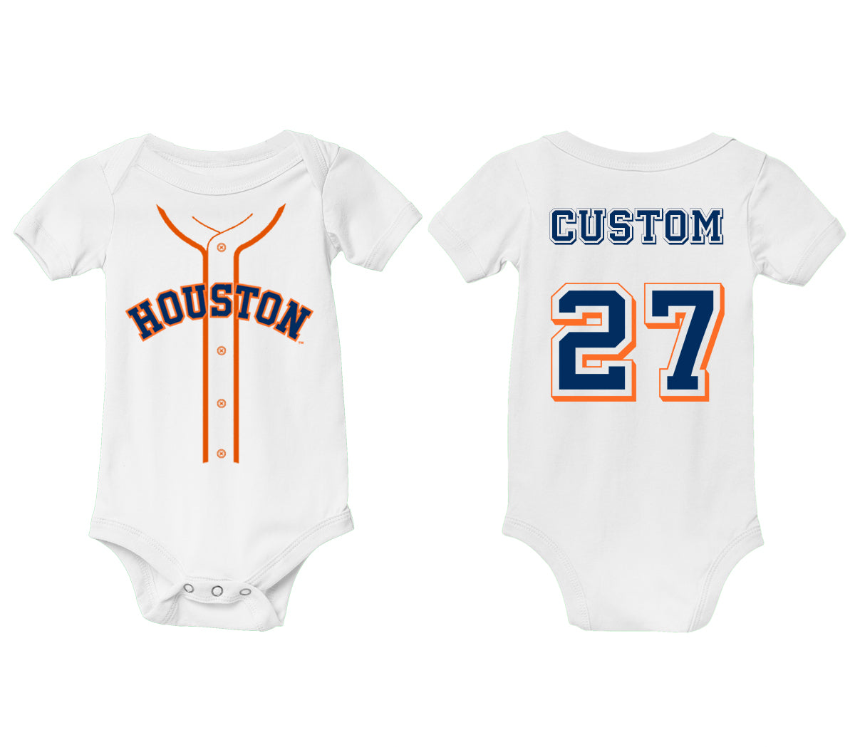 Houston Astros Personalized Infant Baseball Bodysuit Jersey Style CustomKiddos n