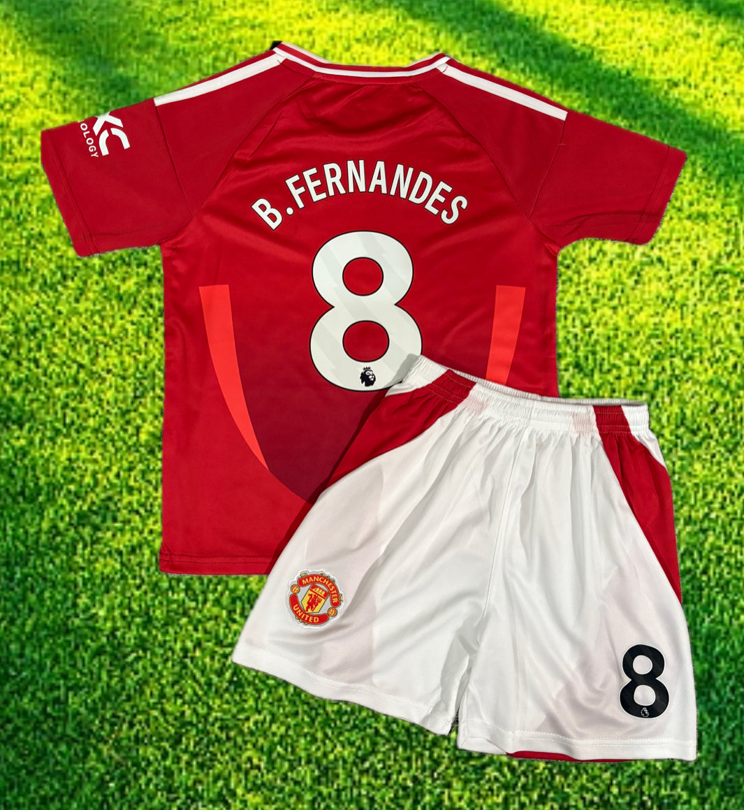 B Fernandes 8 Kids Toddler & Youth Man Soccer Jersey Kit Unisex