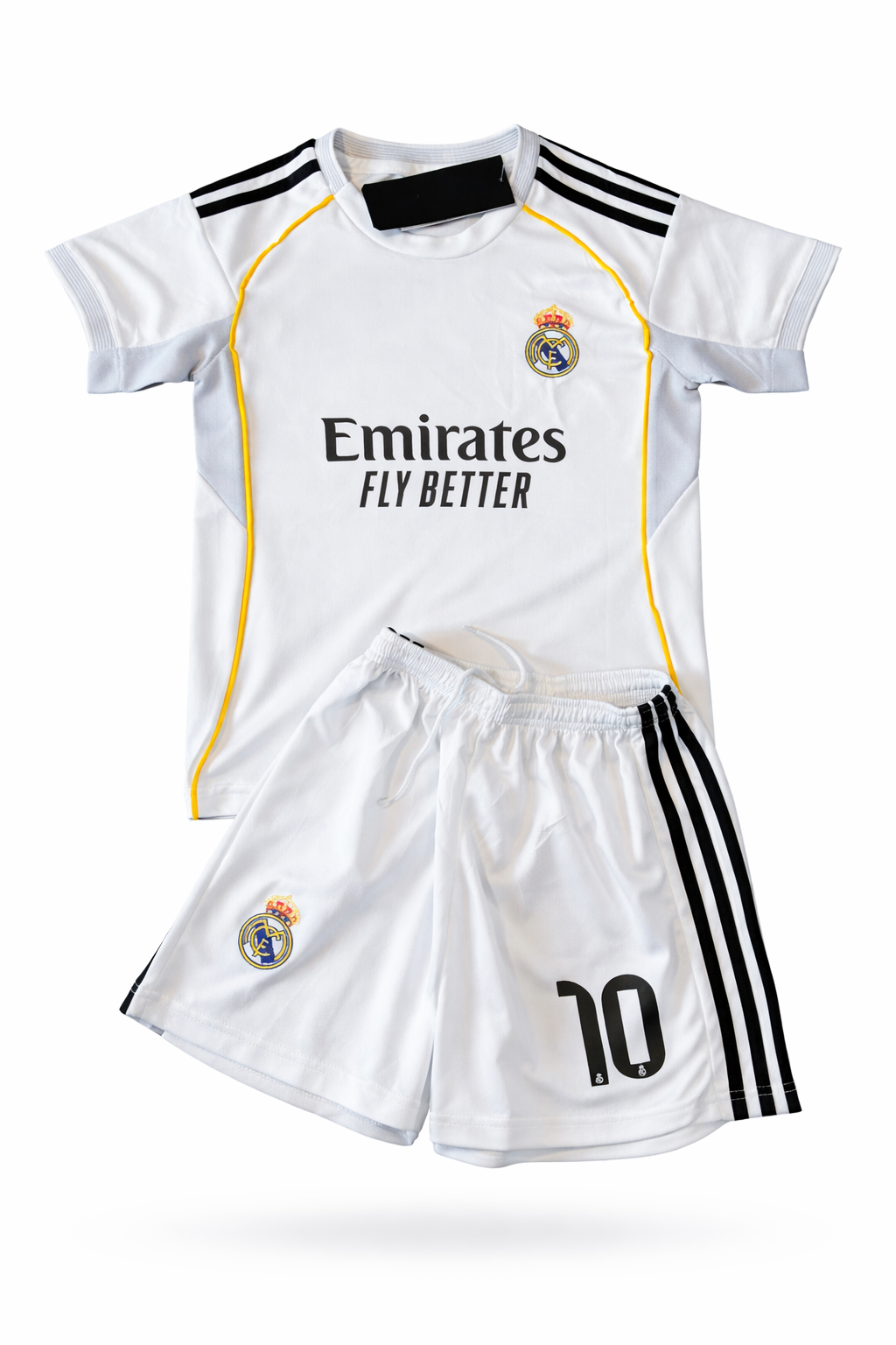 Kylian Mbappe 10 Real Madrid White Home Jersey Toddler/Youth Soccer Jersey Kit