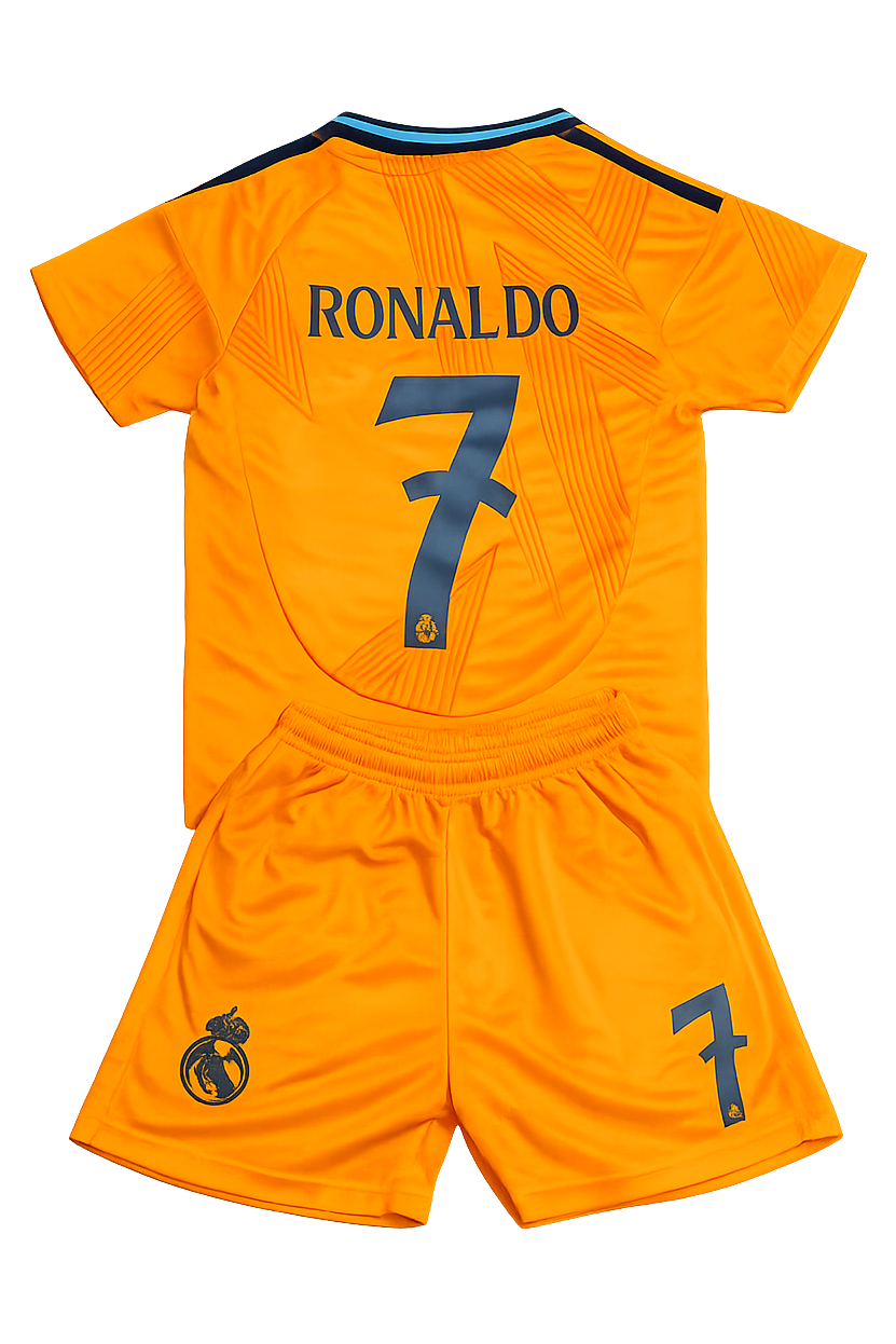 Ronaldo 7 Real Madrid Away Orange 3rd Jersey Toddler/Youth Soccer