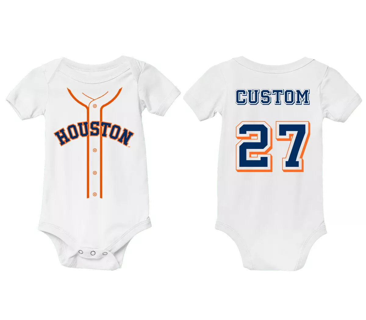 Houston Astros Baby Bodysuit Personalized Jersey Tshirt 1 Piece Baseba CustomKiddos