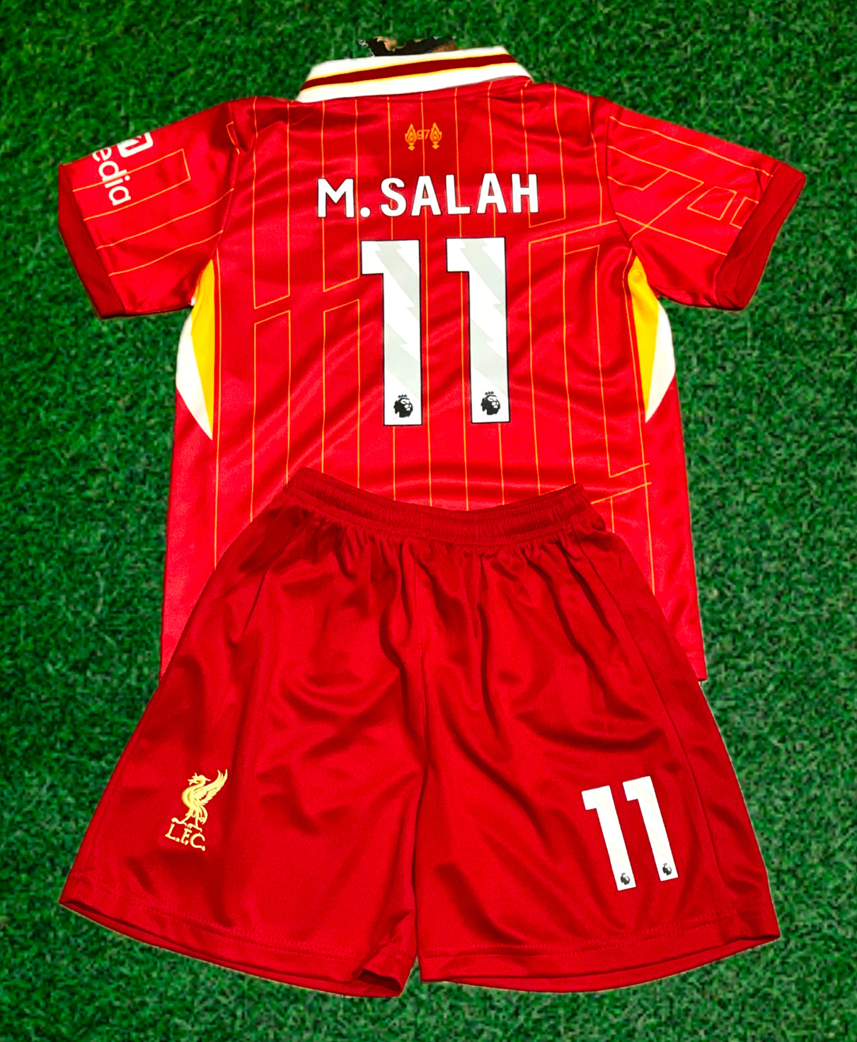 Mohamed Salah Liverpool Kids Jersey Set Soccer Football Toddler Youth Uniform Kit