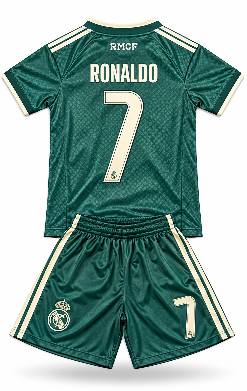 Ronaldo 7 Green Away 2026/27 Kids Soccer Jersey Real Madrid Youth Toddler Sizes