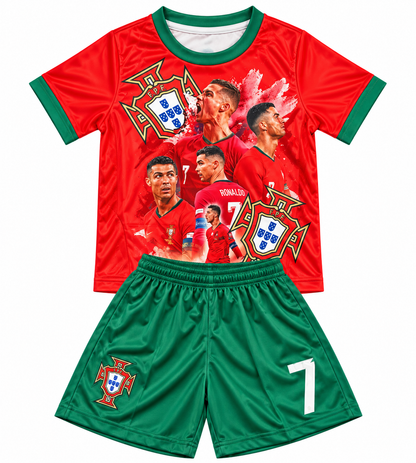 Cristiano Ronaldo Portugal Red Legacy Edition Soccer Jersey Kids Toddler & Youth Sizes