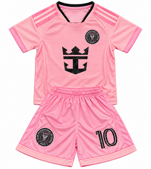 New Pink Lionel Messi Miami 2026/27 Kids Soccer Jersey Pink Set of 2 | Toddler & Youth