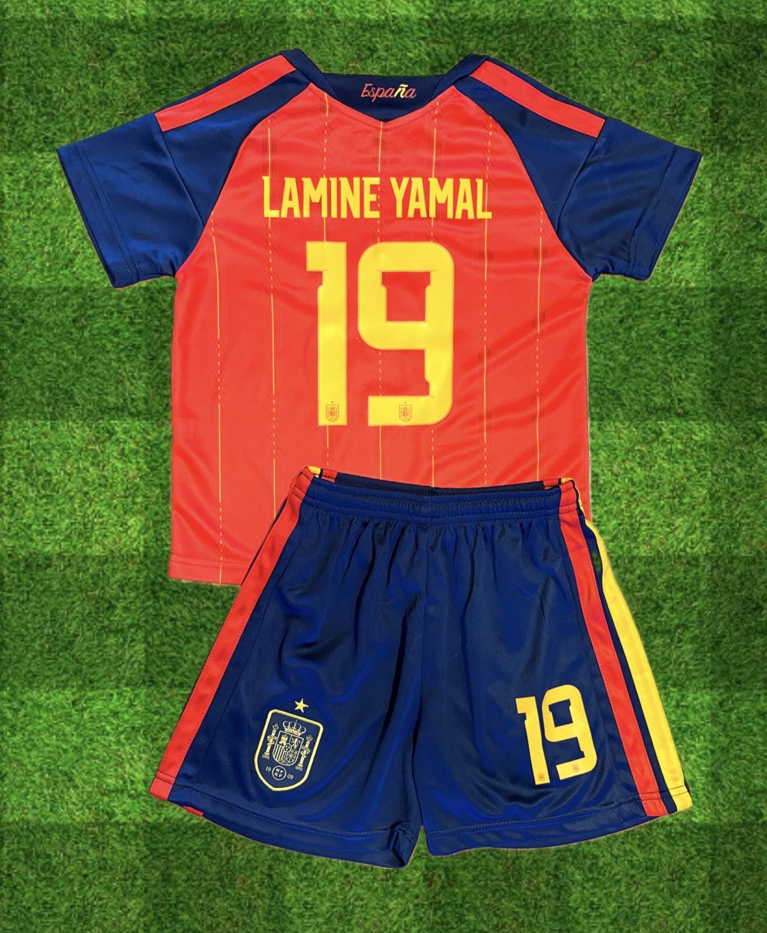Spain Lamine Yamal Kids Soccer Jersey Kit - 2 Piece Set Jersey/Shorts