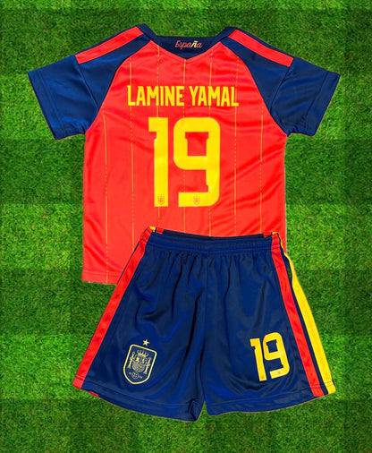 Spain Lamine Yamal Kids Soccer Jersey Kit - 2 Piece Set Jersey/Shorts