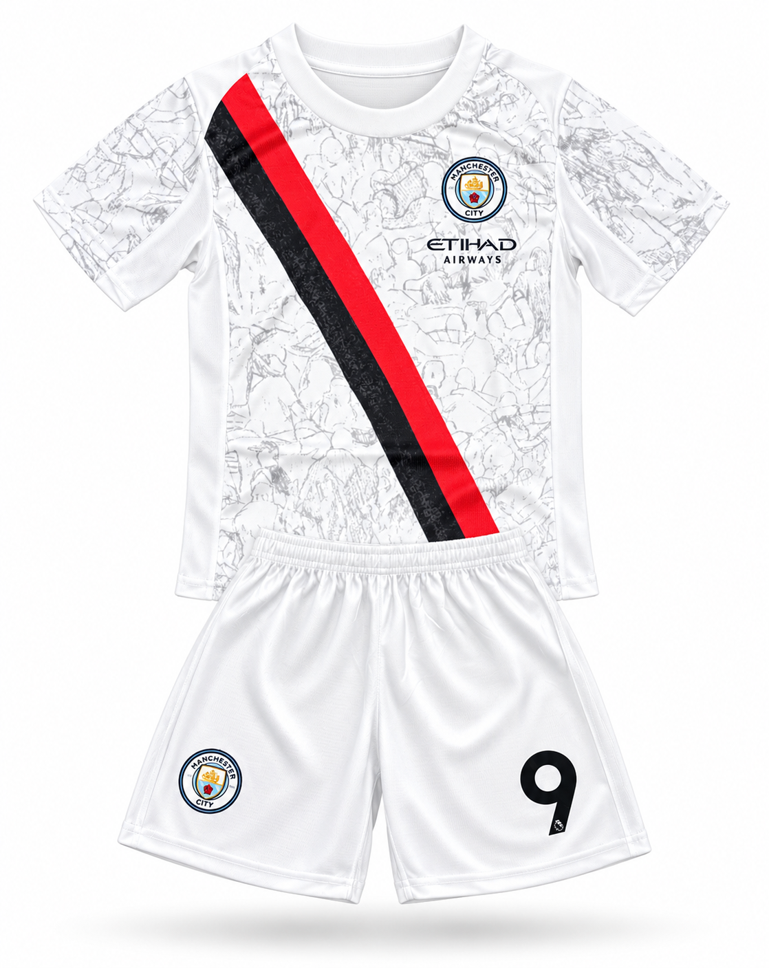 Erling Haaland / Manchester City Strip 9 Kids Soccer Jersey Youth Toddler