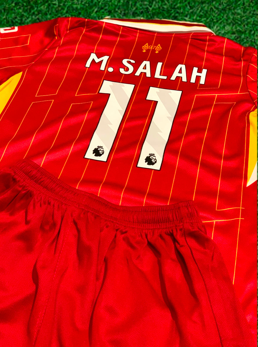 Mohamed Salah Liverpool Kids Jersey Set Soccer Football Toddler Youth Uniform Kit