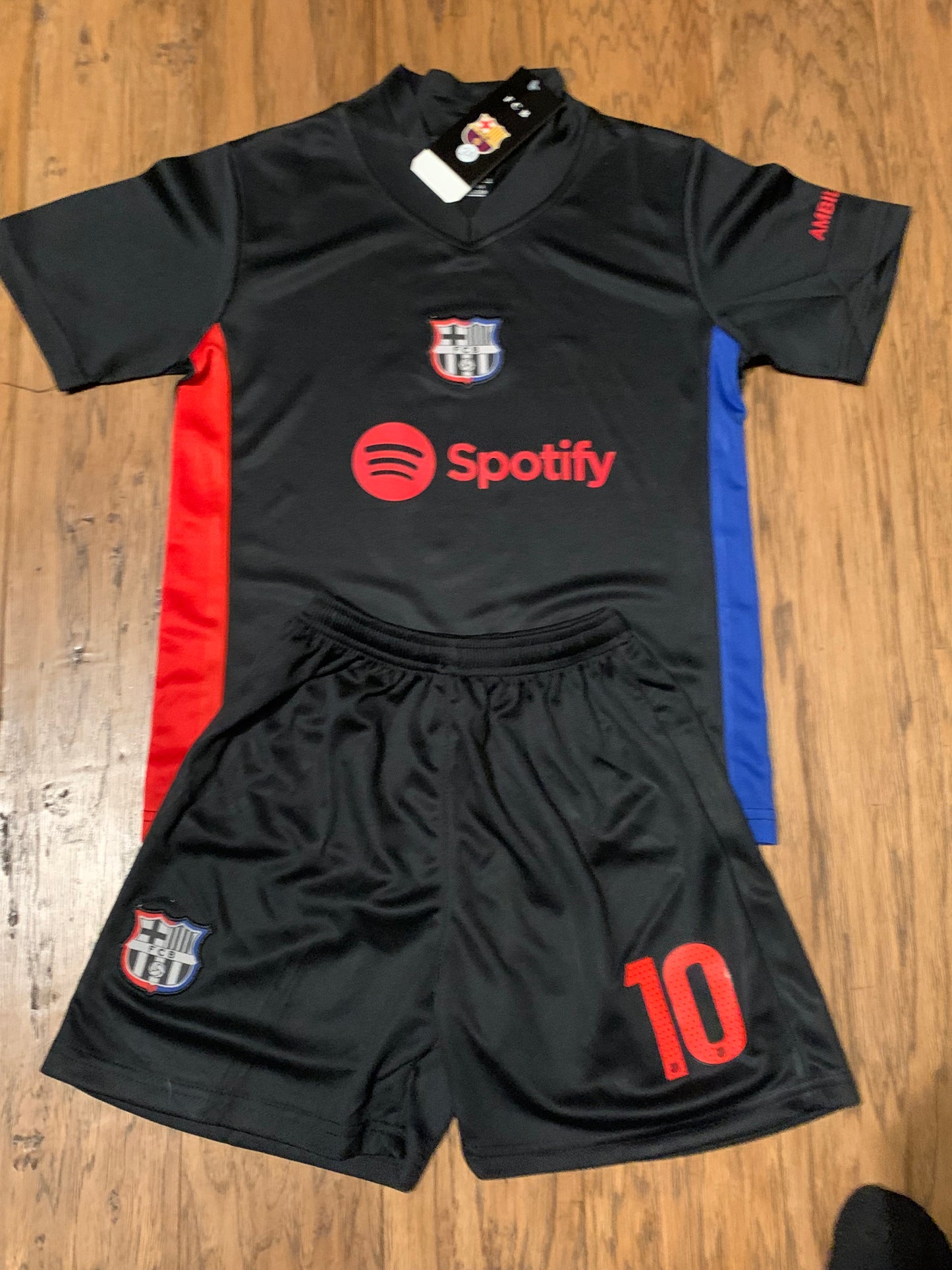 Lionel Messi Away Black Barcelona Soccer Jersey Kids Toddler & Youth Sizes