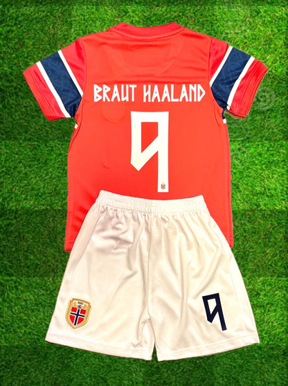 Erling Haaland Norway 9 Kids Soccer Jersey Kit Youth/Toddler