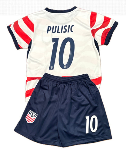 Christian Pulisic 2026 Kids Youth Soccer Jersey Kit 2 Piece Set HOT