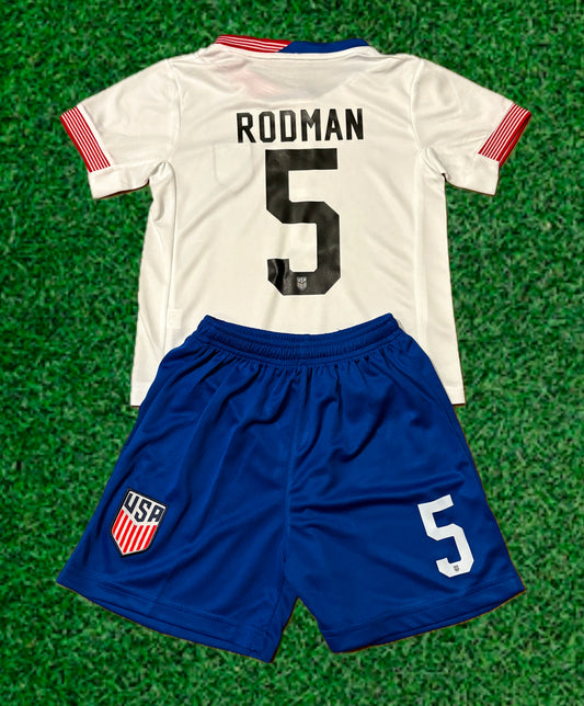 Trinity Rodman Home White Kids Soccer Jersey -All Kid Sizing