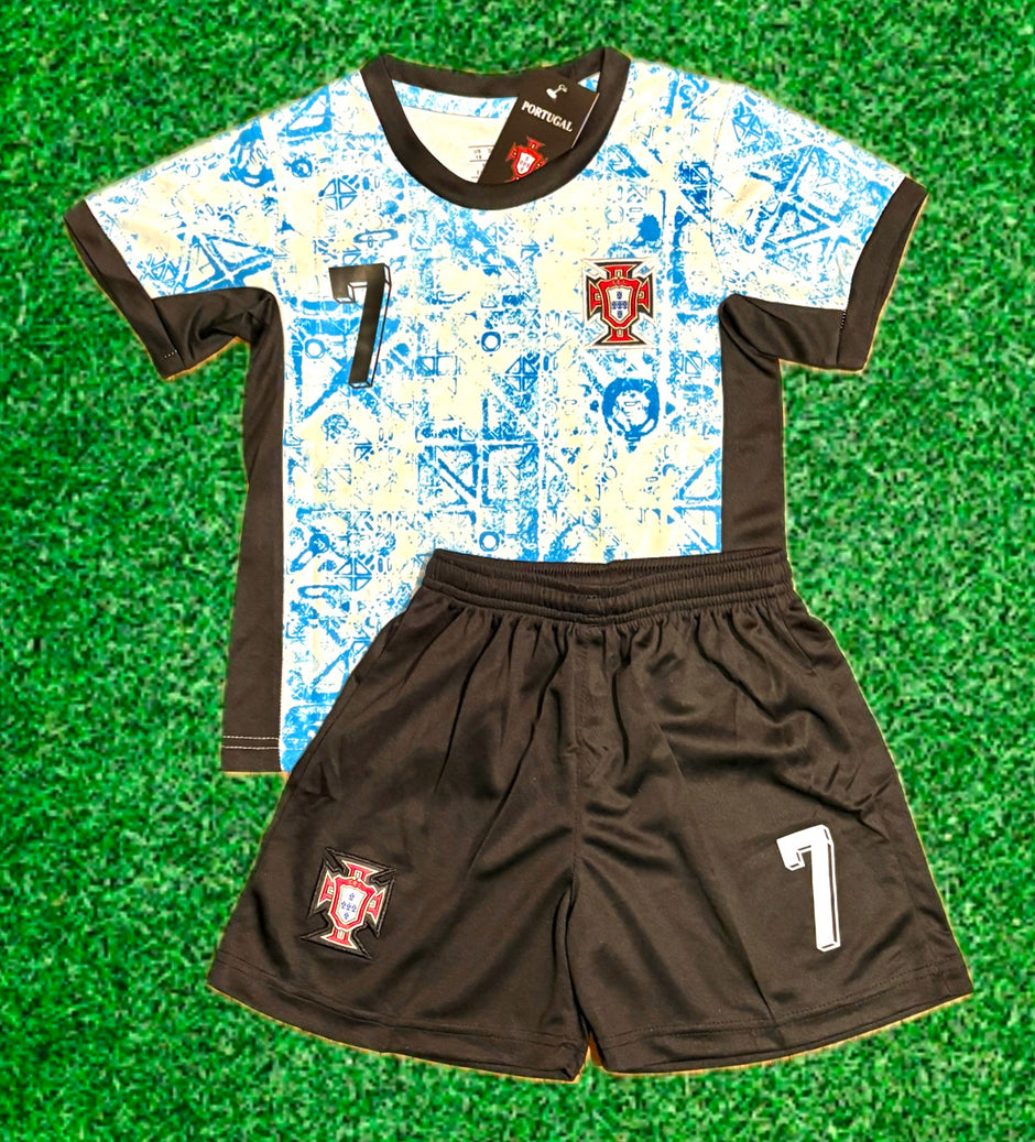 Cristiano Ronaldo Kids Soccer Jersey Kits - Toddler & Youth Sizes
