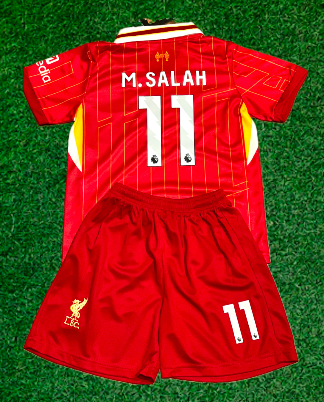 Mohamed Salah Liverpool Kids Jersey Set Soccer Football Toddler Youth Uniform Kit