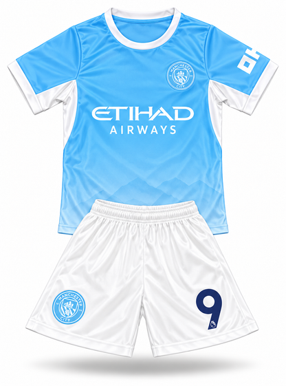 Erling Haaland 2026/27 Home Manchester City 9 Kids Soccer Jersey Youth Toddler