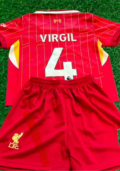 Virgil van Dijk Liverpool Kids Jersey Set Soccer Football Toddler Youth Tshirt