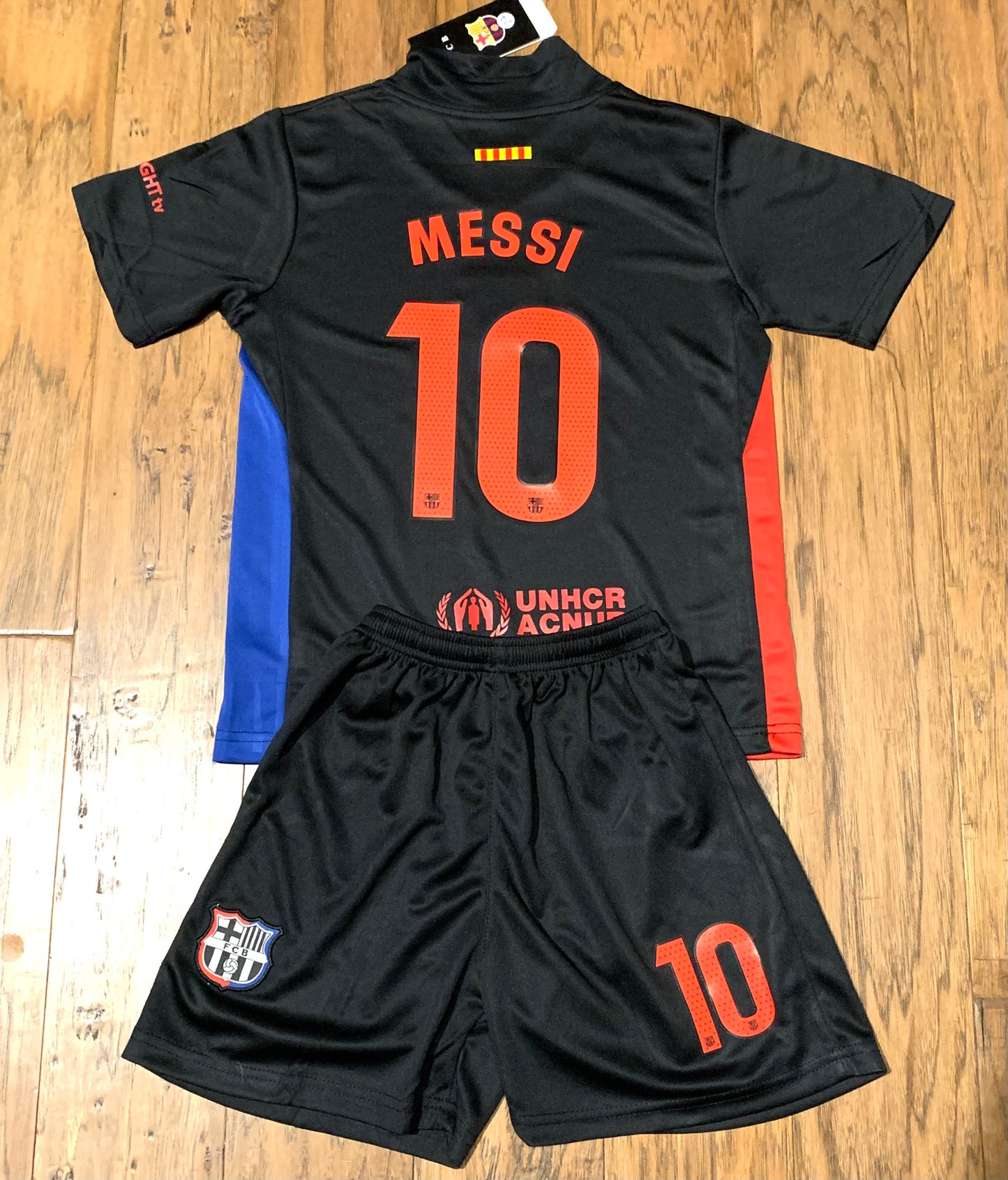 Lionel Messi Away Black Barcelona Soccer Jersey Kids Toddler & Youth Sizes