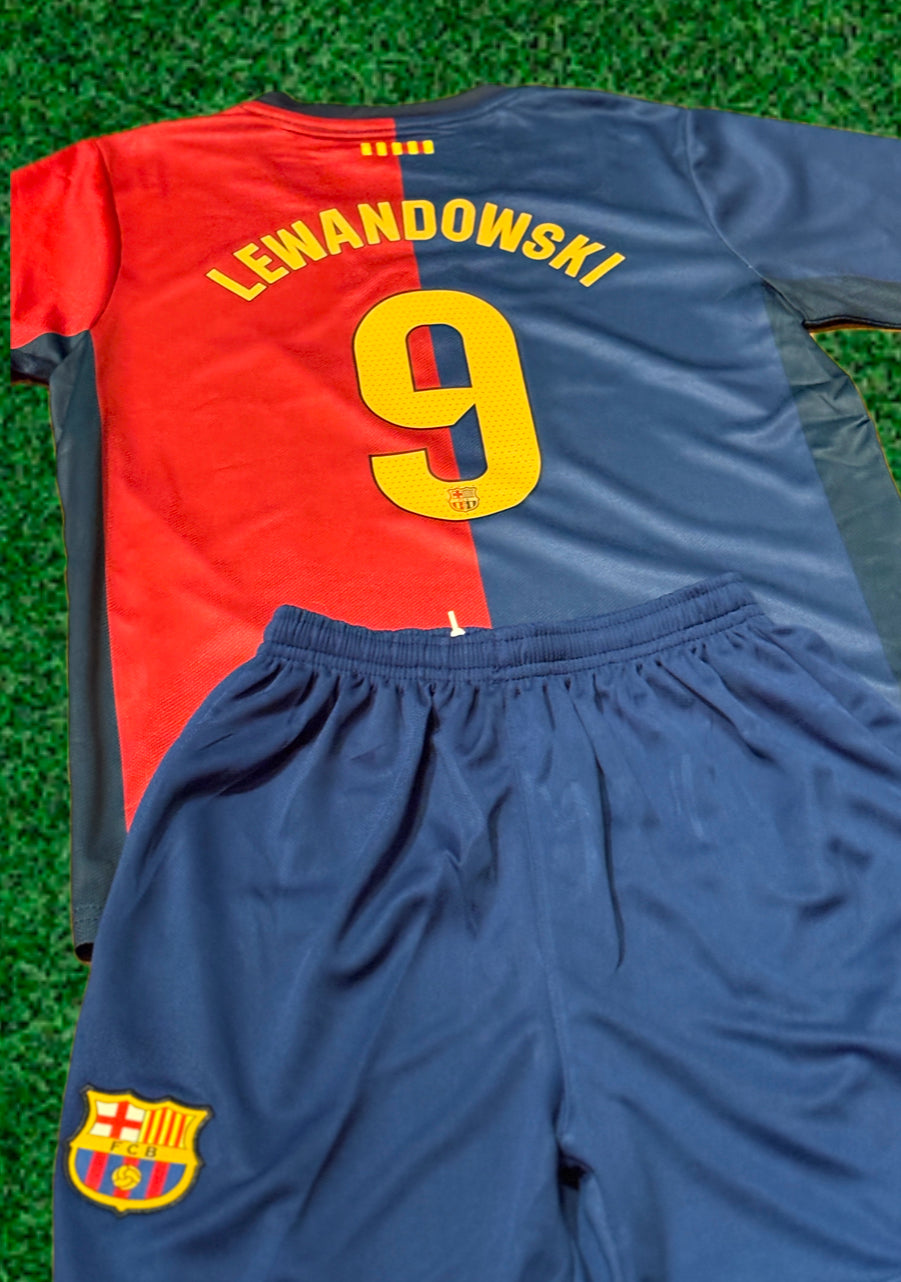 Lewandowski Barcelona 9 Kids Soccer Jersey Toddler & Youth Sizes