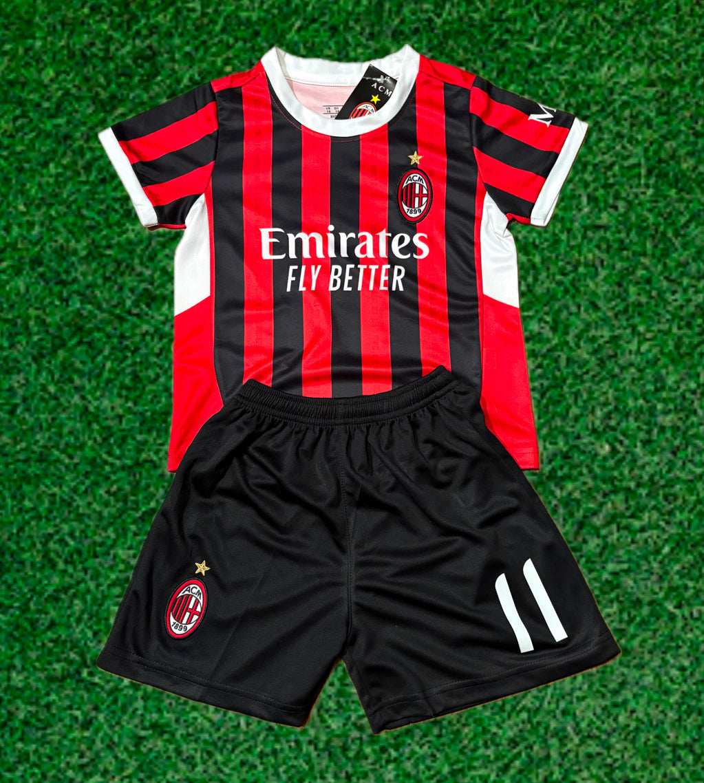 Christian Pulisic A.C. Milan Kids Youth Soccer Jersey Kit 2 Piece Set