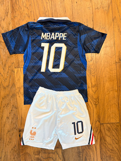 France NIKE Kylian Mbappé Kids Soccer Jersey Set