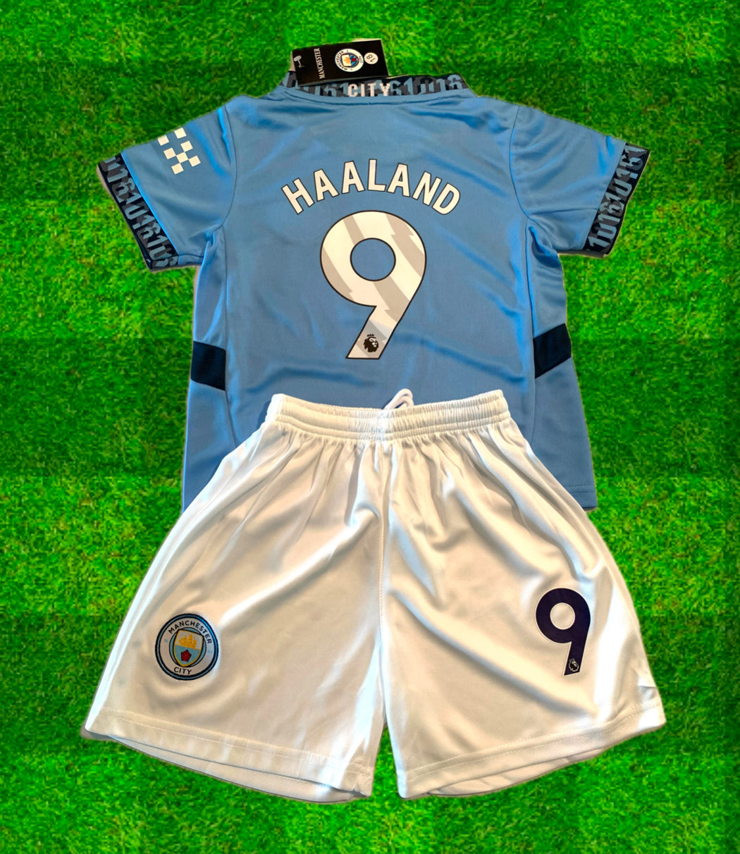 Haaland Kids Soccer Jersey Set Jersey and Shorts Toddler and Youth Sizing