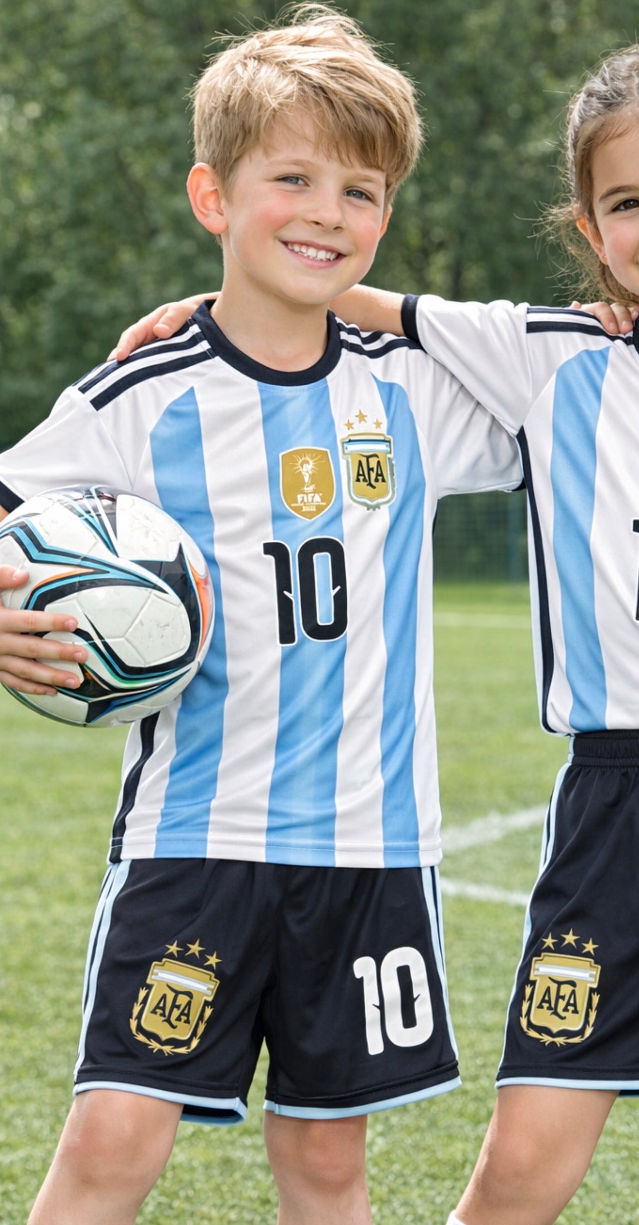 Lionel Messi Argentina WC 2026 Kids Soccer Jersey Set Football