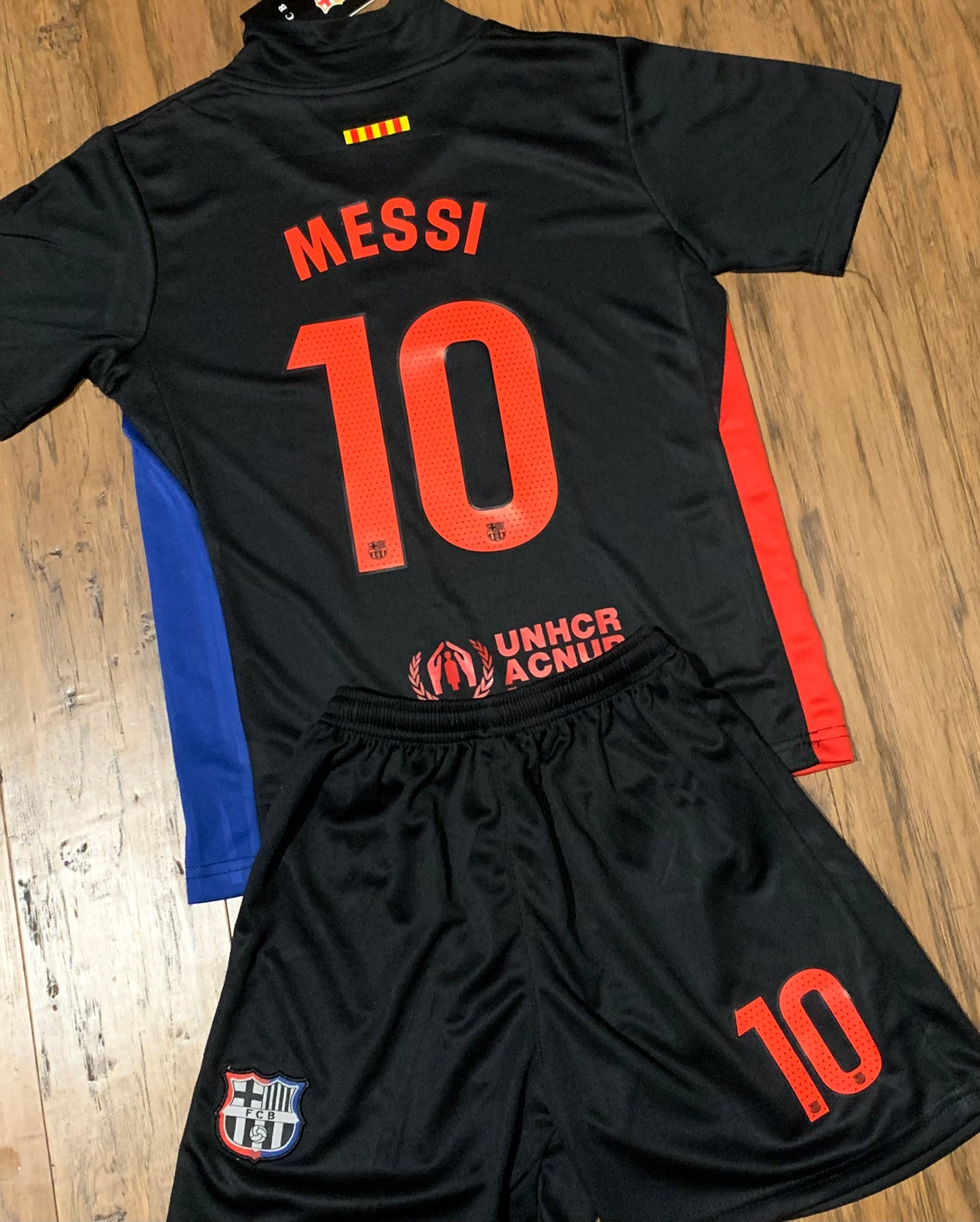 Lionel Messi Away Black Barcelona Soccer Jersey Kids Toddler & Youth Sizes