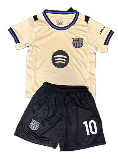 Lamine Yamal 10 Kids Barcelona White  Soccer Jersey Kit