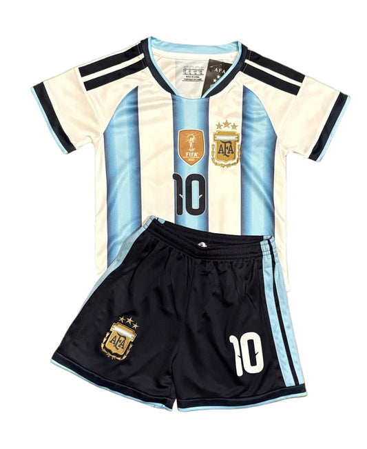 Lionel Messi Argentina WC 2026 Kids Soccer Jersey Set Football