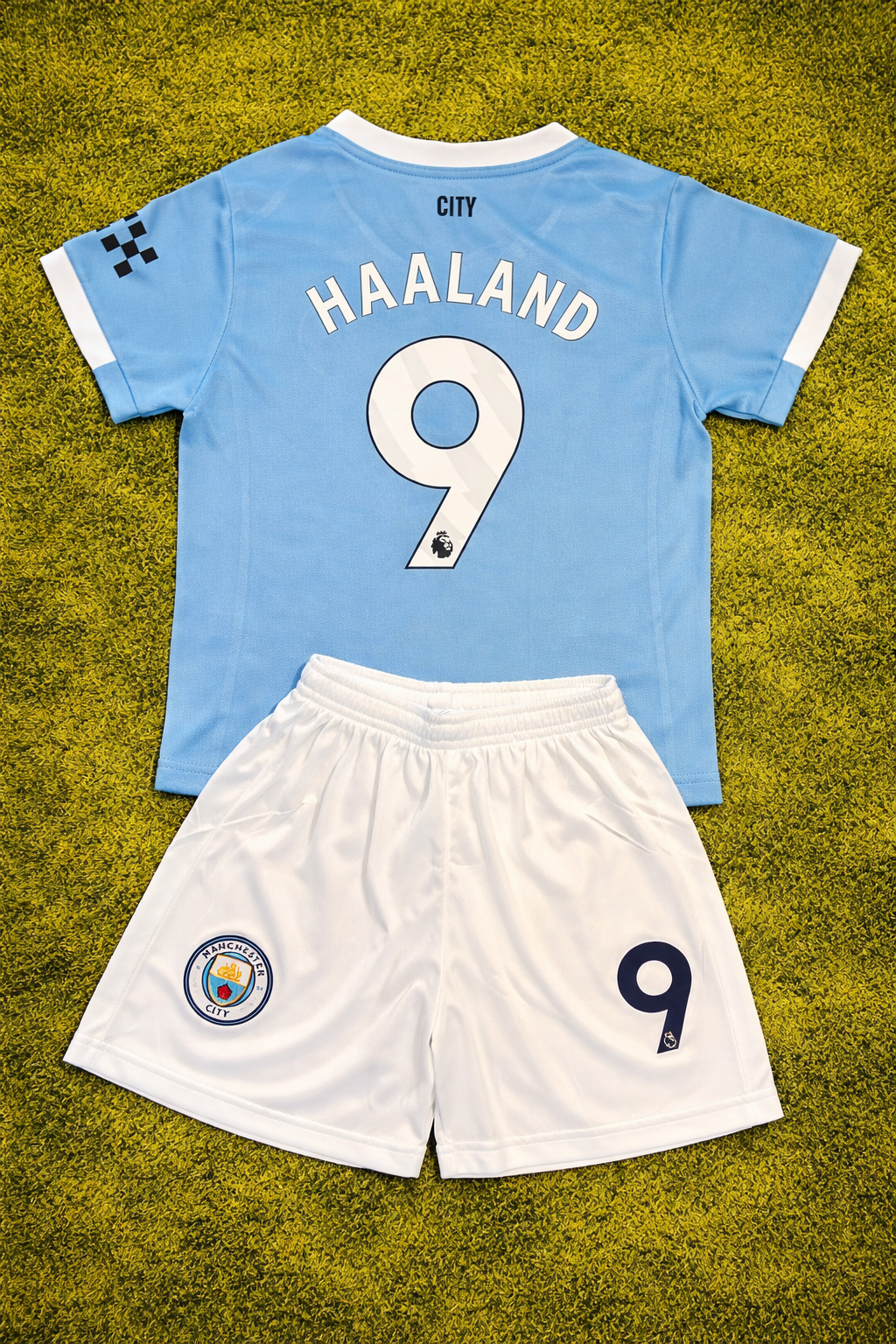 Erling Haaland Blue- Kids Soccer Jersey Kit - 2 Piece Set Jersey/Shorts