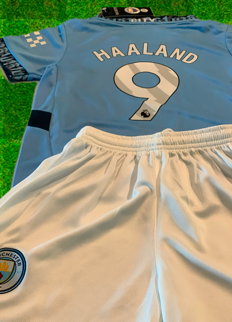 Erling Haaland Kids Soccer Jersey Manchester City Youth Toddler