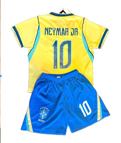Neymar Jr Brazil Yellow 10 2026 Kids Soccer Jersey Set Football Youth & Toddler Sizes