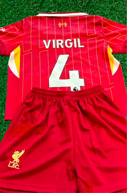 Virgil van Dijk Liverpool Kids Jersey Set Soccer Football Toddler Youth Tshirt