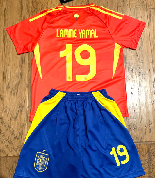 Spain Lamine Yamal Kids Home Soccer Jersey Toddler & Youth Sizes