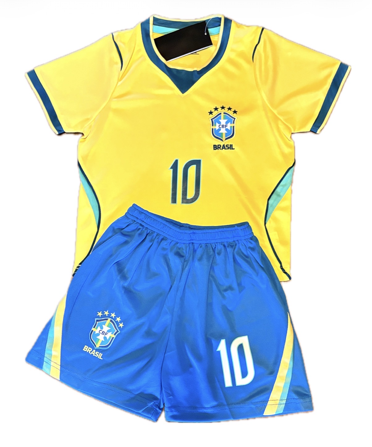 Neymar Jr Brazil Yellow 10 2026 Kids Soccer Jersey Set Football Youth & Toddler Sizes