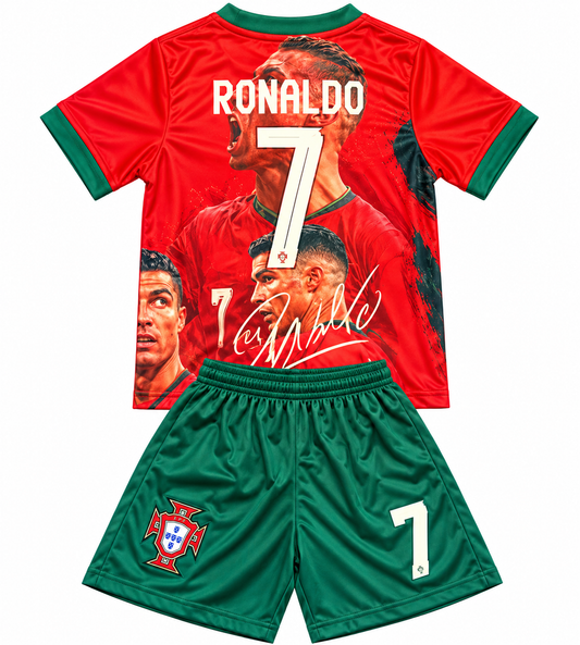 Cristiano Ronaldo Portugal Red Legacy Edition Soccer Jersey Kids Toddler & Youth Sizes