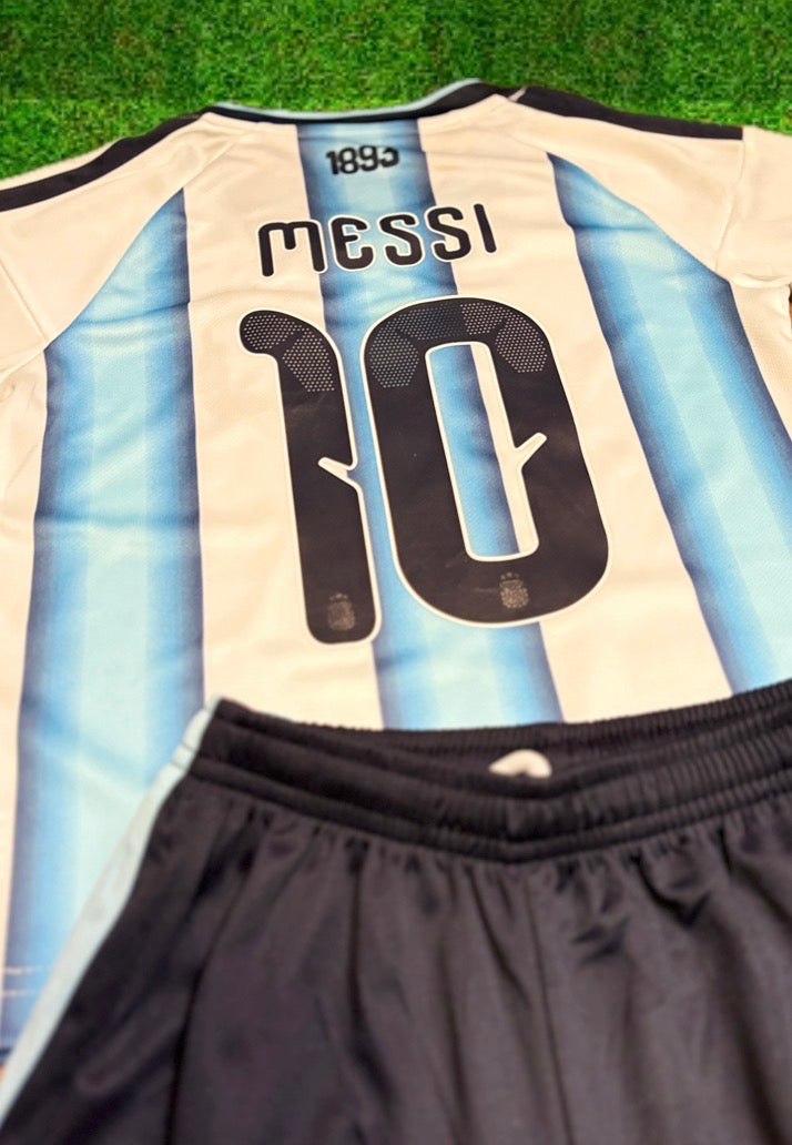 Lionel Messi Argentina WC 2026 Kids Soccer Jersey Set Football