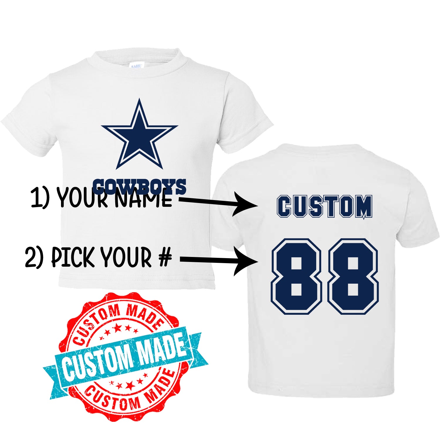 Custom toddler dallas cowboys jersey online