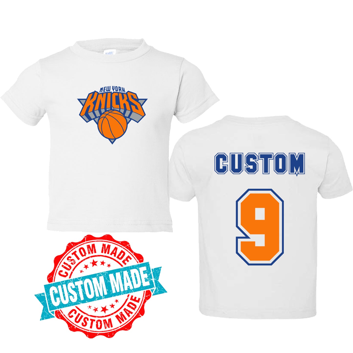 New York Knicks Personalized Kids Bodysuit Basketball Jersey Tshirt