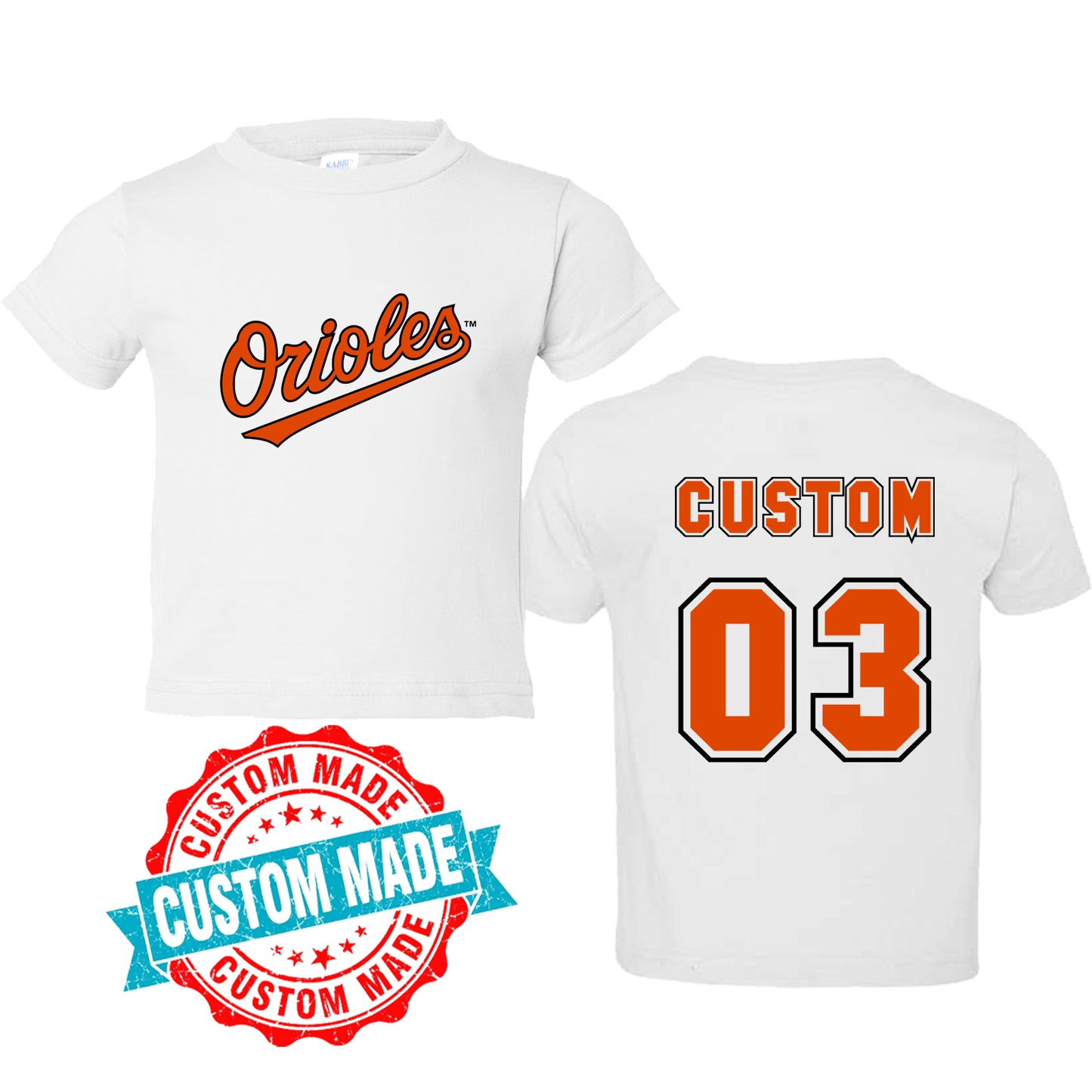 Personalized Baltimore Orioles Toddler TShirt Baseball Fans