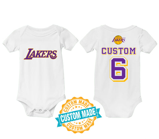 Los Angeles Basketball Personalized Infant Bodysuit Kids Jersey Style