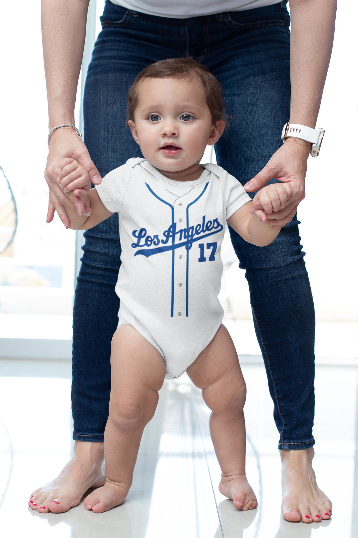 Los Angeles Dodgers Personalized Infant Baby Bodysuit Jersey Shirt Style