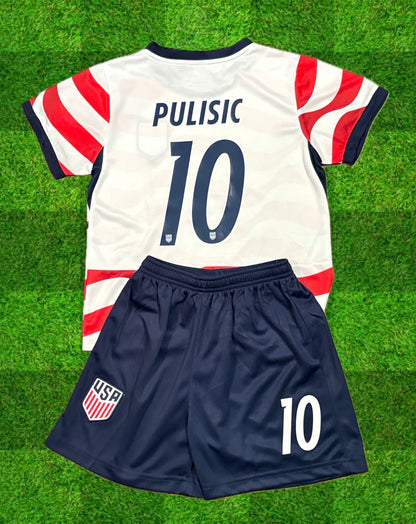 Christian Pulisic 2026 Kids Youth Soccer Jersey Kit 2 Piece Set HOT