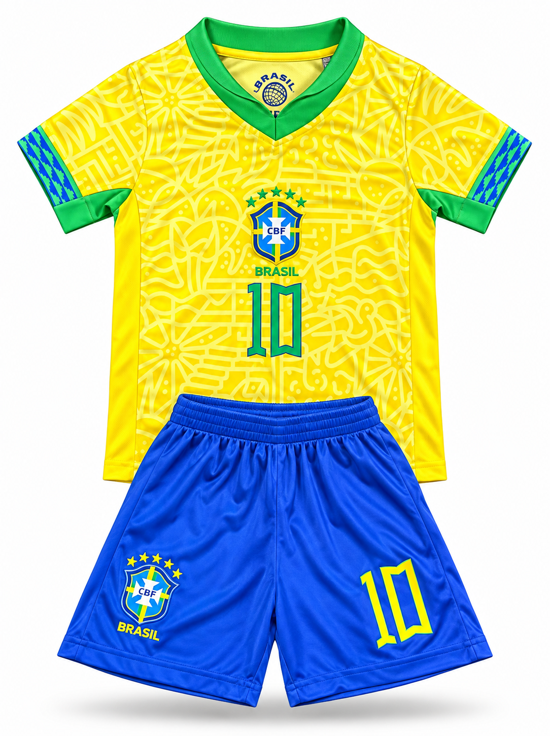 Neymar Jr 26/27 Brazil Kids Soccer Jersey Set Football Youth Toddler Sizes