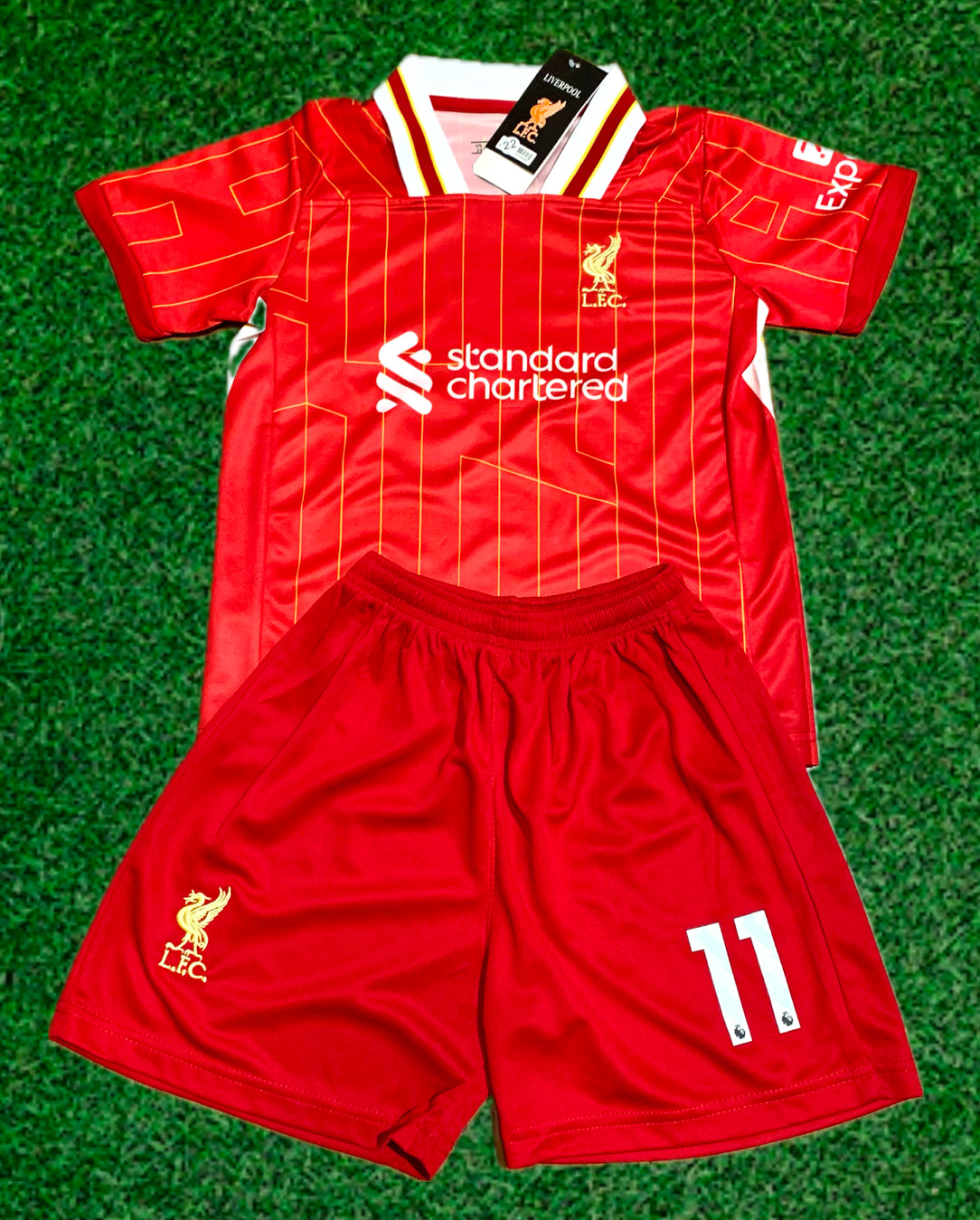 Mohamed Salah Liverpool Kids Jersey Set Soccer Football Toddler Youth Uniform Kit